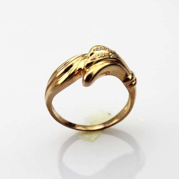 Designer Jewelry 925 Silver Ring Pave Rhinestone Ring with Rose Gold (FR075)