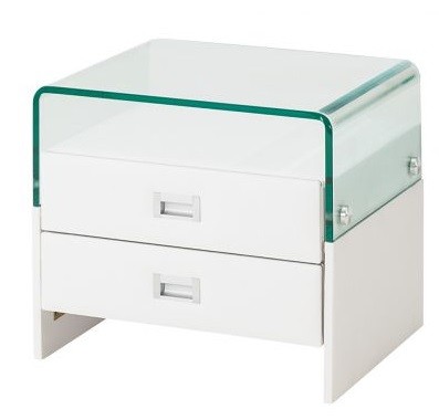 Buy hot sale modern glass top nightstand with two drawers #25 at wholesale prices