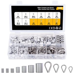 Practical Aluminum Wire Crimp Sleeves Rustproof For Multiple Sizes Rope