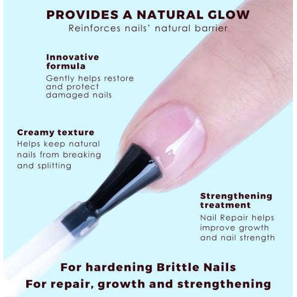 Thin Cracked and Damaged Nails Strengthener Hardener Treatment Repair Air Dry Clear Polish Base and Top Coat Wholesale Price