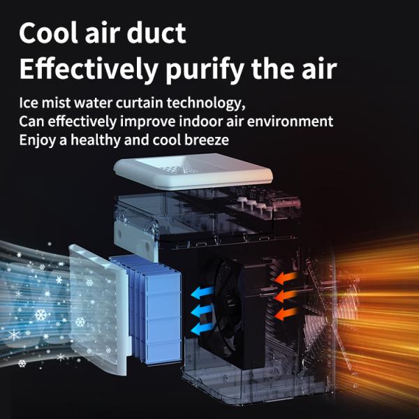 Desktop Mini Air Cooler 870g ABS Material Dual Spray USB Charging Plug-in Dual Purpose