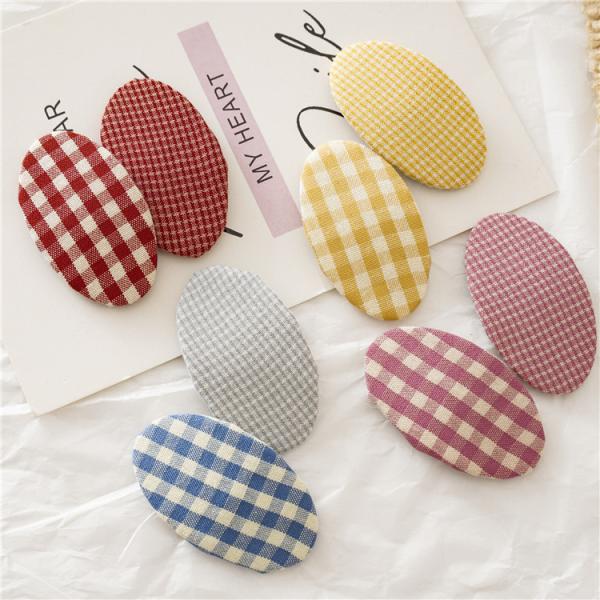 Girls baby hair clip set DIY INS cute BB clip candy color plaid hair clip wholesale accessories