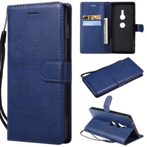 Sony XZ2 Pure Color Leather Wallet Protective Case with Card Slots