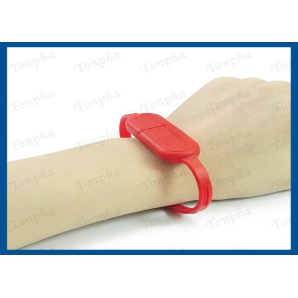 Promotional Thin Wristband Flash Drive Convenient Carrying Silicone Material