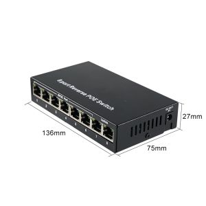 8-Port Reverse PoE Switch with 12V DC Output for IP Cameras