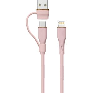 OEM Supported Pink 2-in-1 USB Cable USB-A USB-C to USB-C Connector