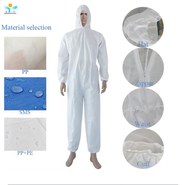 Industrial Disposable Protective Gear Suit With Elastic Waist Durable Anti-Dust & Anti-Static
