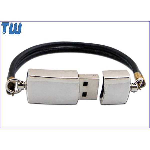 Buy Wristband Design 8GB Thumb Drive PU Leather Rectangle Type Pen Drive at wholesale prices