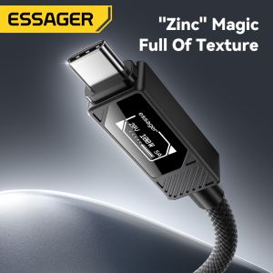 ESSAGER ES-X74 100W 5A Usb C to Usb C Data Cable With Led Display