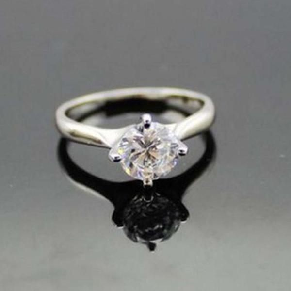 Buy 925 Sterling Silver Engagement Ring with CZ Diamonds (F31) at wholesale prices