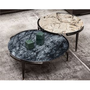 Modern Round Nordic Metal Base Marble Coffee Table