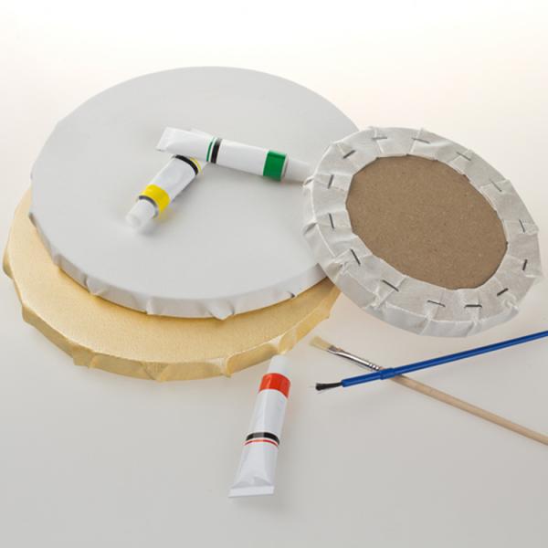 Buy 30cm Round Stretched Cotton Canvas Board for Painting at wholesale prices