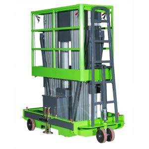 12m Aluminum Aerial Work Platform Double Mast Vertical Lift Loading Capacity