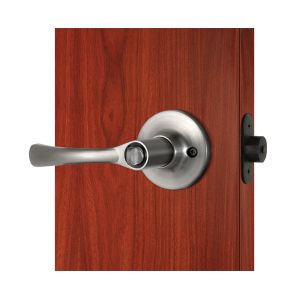 Polished Security Tubular Lock Set Satin Nickel Lever Handle