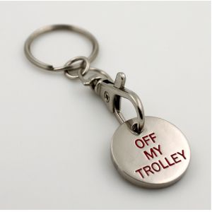 3D Metal Keychain Gift Key Chain Ring Accessories trolley coin market