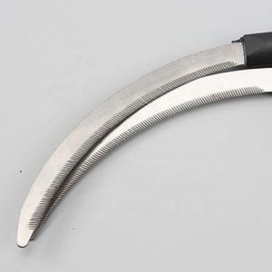 1.8in Encryption Garden Sawtooth Sickle Agricultural Tool Fiberglass Handle