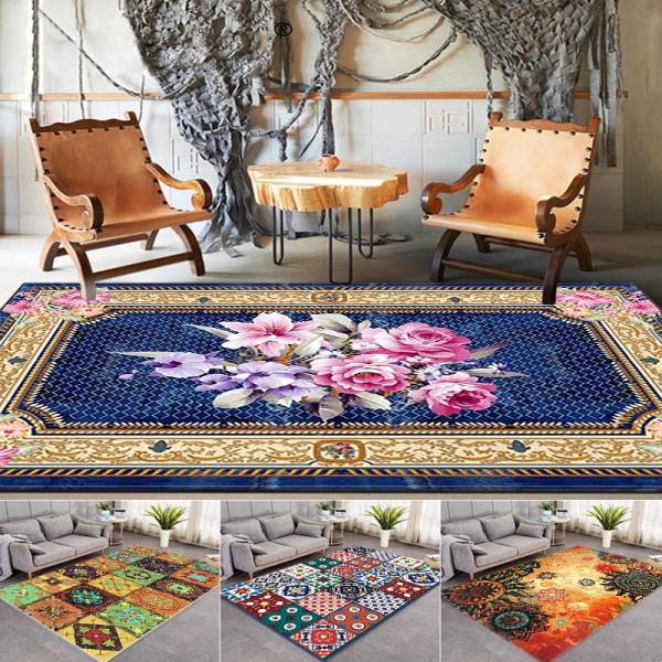 Door mat custom printed big area rug for living room home polyester rug 12mm thick