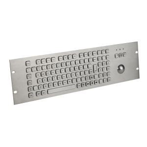 1U Industrial Metal Keyboard With Trackball Numeric FN Keys Waterproof