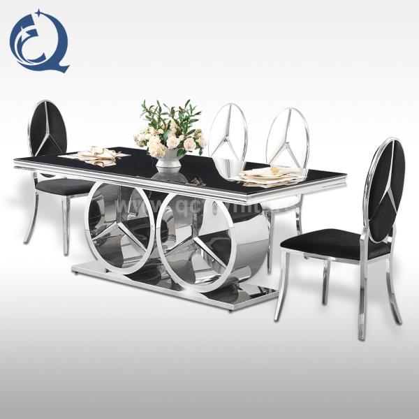 Buy 19x20x42inch High Back Dining Room Chairs Leather Upholstery Linear Stitching at wholesale prices