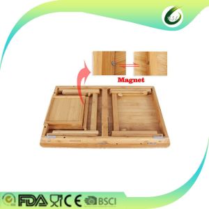 Bamboo laptop desk adjustable breakfast serving bed tray