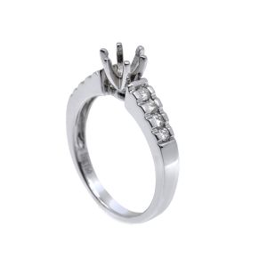 0.2ct 8pcs Semi Mount Diamond Ring 14K White Gold Material ODM for Gift