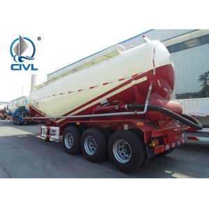 3 Axle SINOTRUK Bulk Cement Tank Trailer Truck With 55-65CBM Weichai Engine And