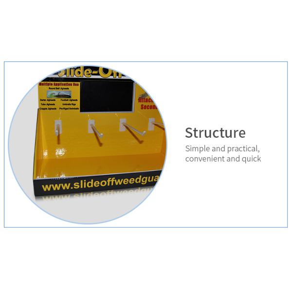 Orange Cardboard Countertop Hook Display Oil Lamination Surface Treatment