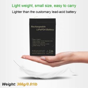 6Ah 6V Lifepo4 Deep Cycle Lithium Battery For Toys Bicycle Headlight Bumper Car