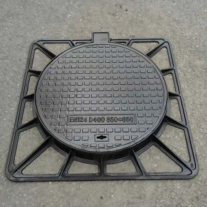 850*850mm D400 Ductile Iron Manhole Cover with Rubber Gasket and Integral