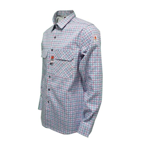 HRC2 Plaid Fire Retardant Work Shirt FR Apparel For Anti Flame Welding