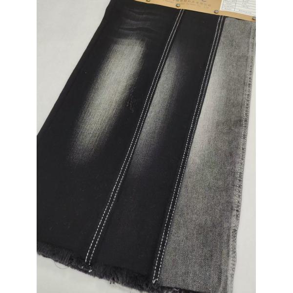 Weak Stretch Dual-Core Siro Yarn Cross Slub 85%Cotton BLACKBLACK 10S Denim Fabric For Jeans Or Jacket
