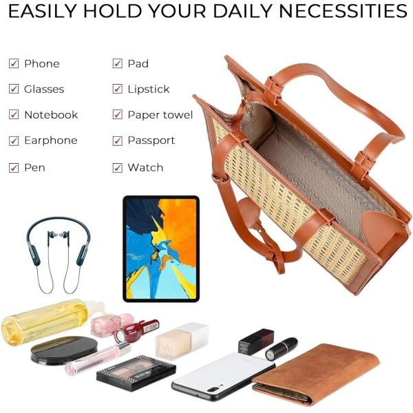 STRAW BEACH BAG FOR WOMEN SUMMER WOVEN RATTAN TOTE BAG STRAW PURSES AND HANDBAGS FOR VACATION WITH PENDANT