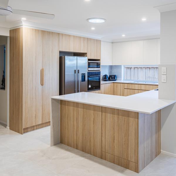 Buy Plain Wooden Textured Laminate Cabinets Custom White Melamine Modern at wholesale prices