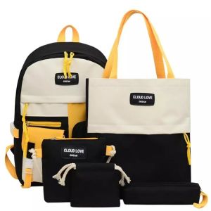 Canvas Backpack School Bag Sets Waterproof Travel Teenagers Backpacks