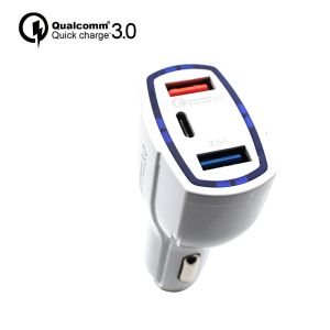 Fast Charge USB Auto Dual QC 3.0 Car Charger Portable Type C