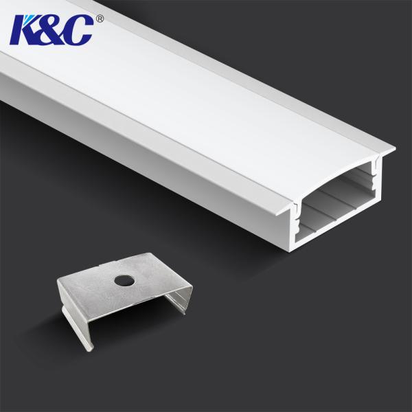 Buy PMMA Diffuser Recessed Aluminum LED Profile 2.5m Length Sandblasting at wholesale prices