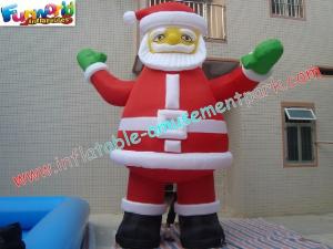 China Nylon Inflatable Christmas Decorations Santa For Gift , 4 Meter on sale