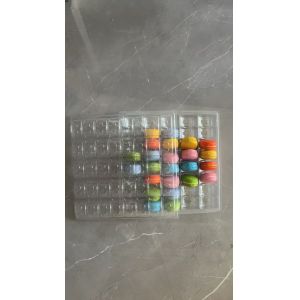 Macaron 40 Transparent Handmade Box Macaron Tray Packaging Chocolate Packaging