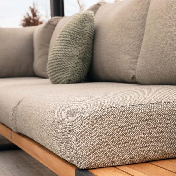 Modern Stylish Teak Wood Outdoor Corner Sofa Lounge Set for Commercial Hotel Villa