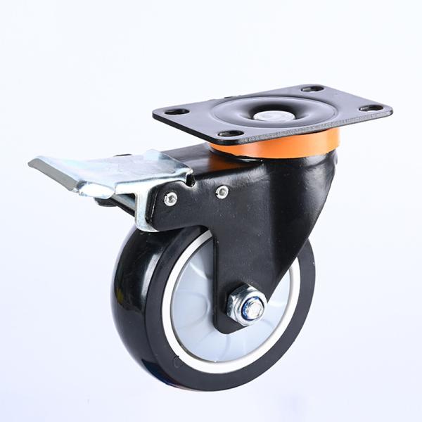 75mm 3inch Industrial Furniture Trolley Black Single Bearing Castor