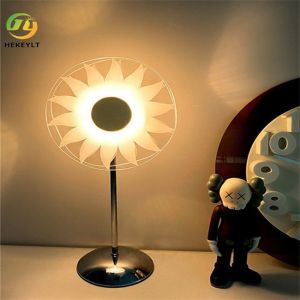 Sunflower Touch Led Bedside Lamps Modern Iron Arcylic