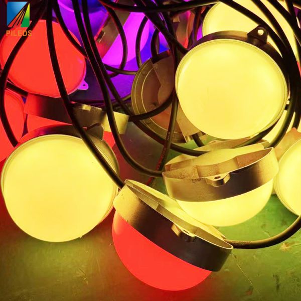 100mm Diameter Round LED Point Light 9W DMX Smart Programmable RGB LED Pixel Node for Landscape Bridge Project