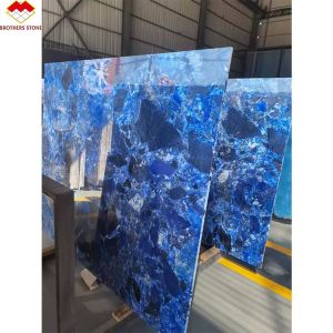 Natural Blue Terrazzo Ocean Marble Stone Slab Custom Terrazzo Countertops