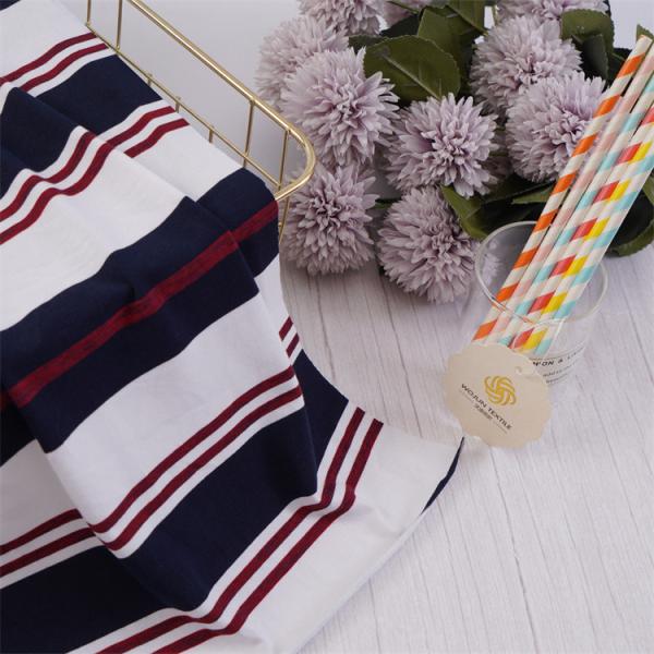 Buy Good Quality Moisture-Wicking And Comfortable Durable Striped Material Fabric For Casual Wear at wholesale prices