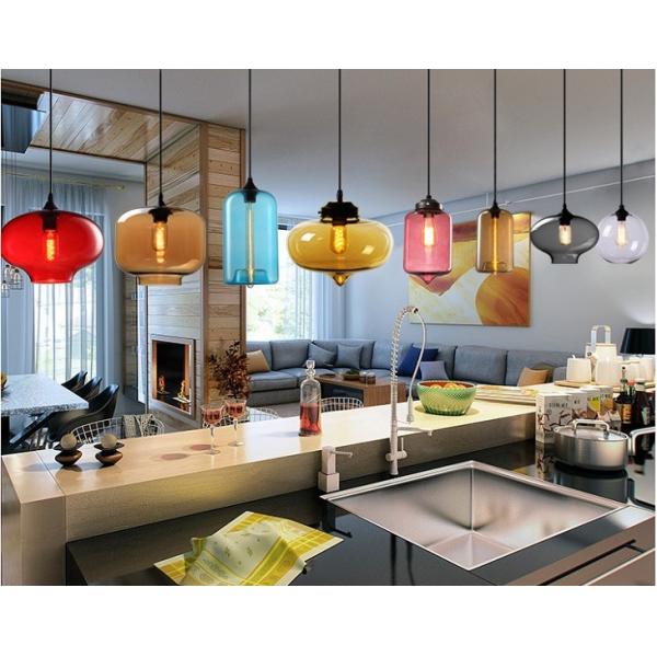 APP6.jpg Colorful Modern Fishbowl Glass Pendant Light - 8 colors & 13 shapes available