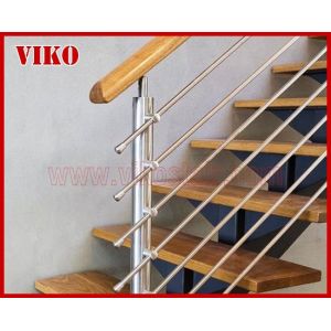 Steel Cable Stair VK70SC Aluminum Baluster Treed BeechGlass Handrail 304