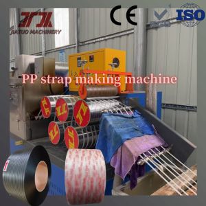 Single Screw PP Strap Making Machine 100KW Polypropylene Belt Extrusion Line