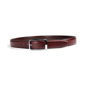 China Brown 140CM Mens Leather Dress Belt With Alloy Pin Buckle on sale