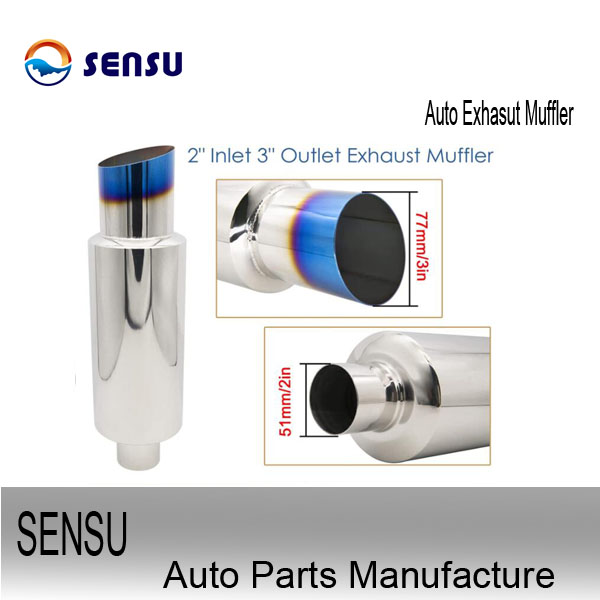 Rustproof 3 Inch Stainless Steel Muffler Universal Exhaust Silencer Ss201
