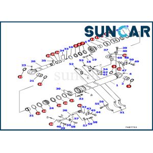 PC1250SP-7 Models 707-99-67840 Komatsu Bucket Cylinder Seal Kit Komatsu